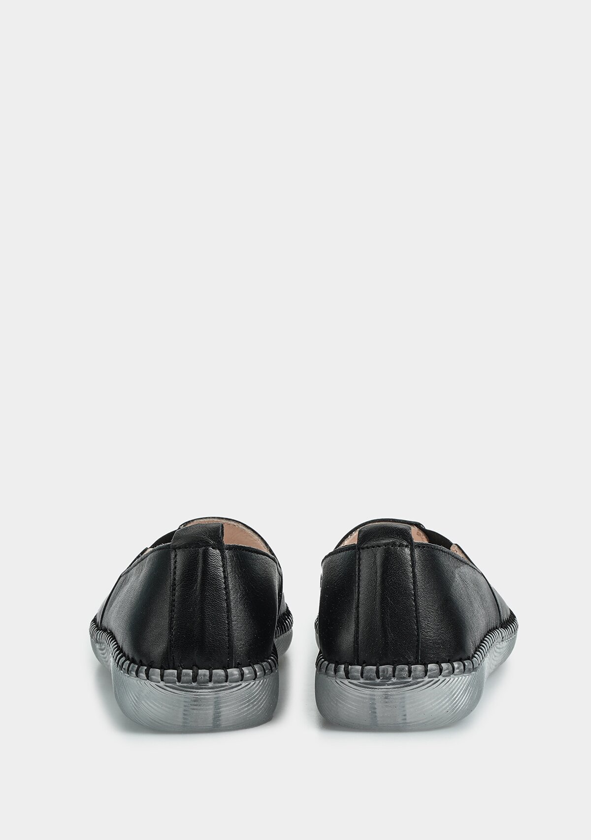 Siyah Deri Kadın Ayakkabı