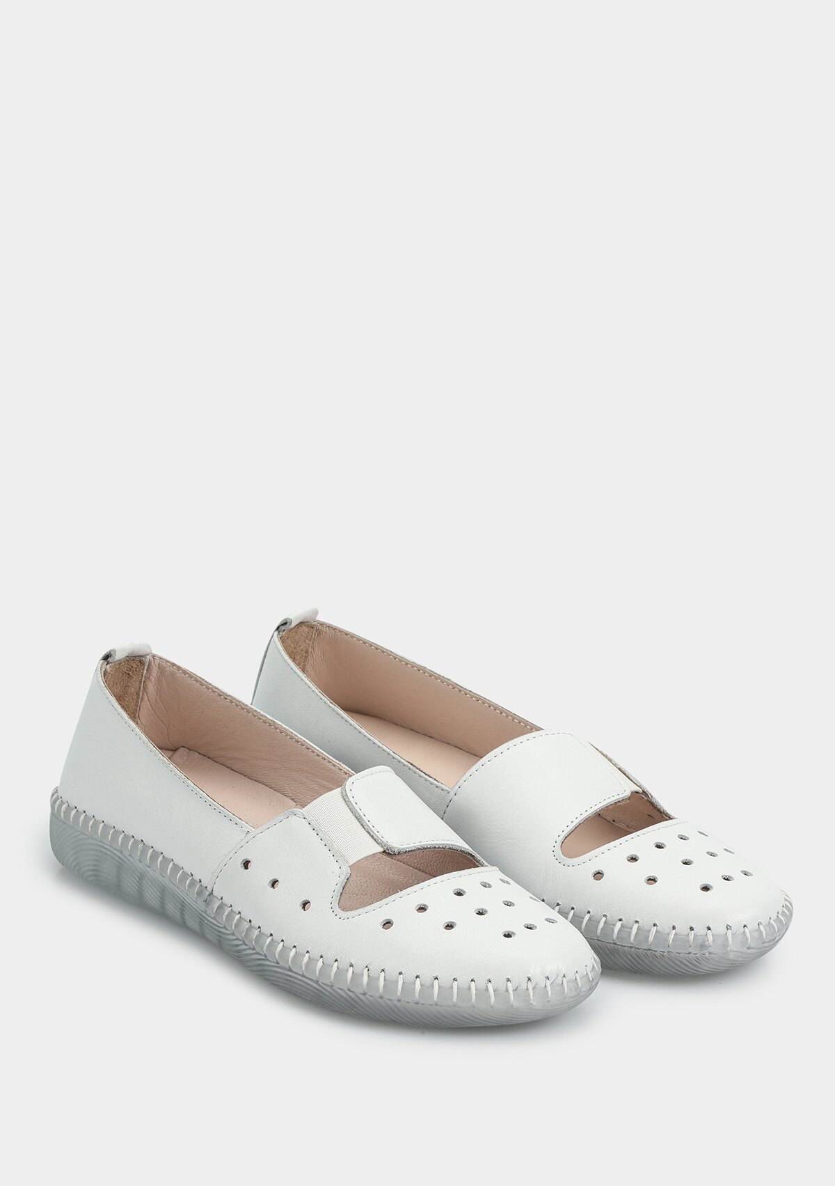 Beyaz Deri Kadın Ayakkabı