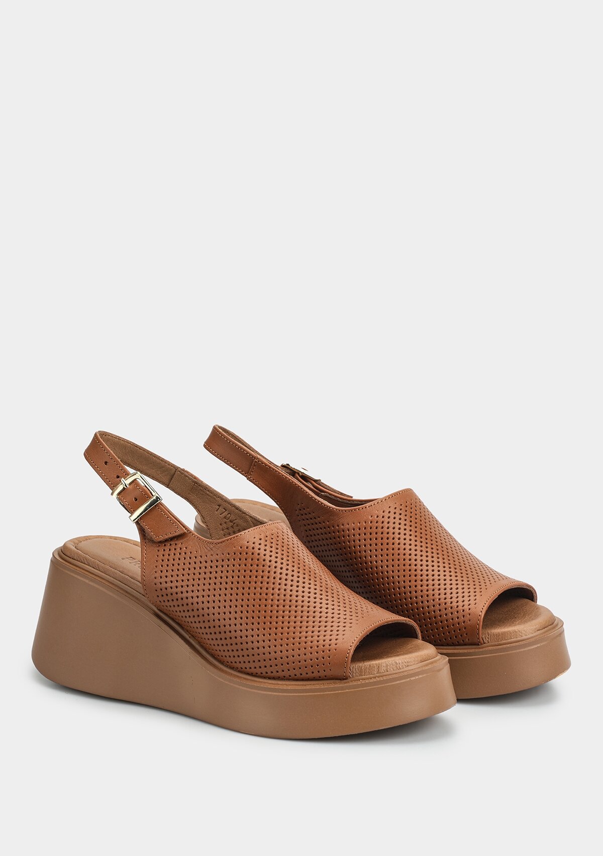 Taba Deri Kadın Topuklu Sandalet