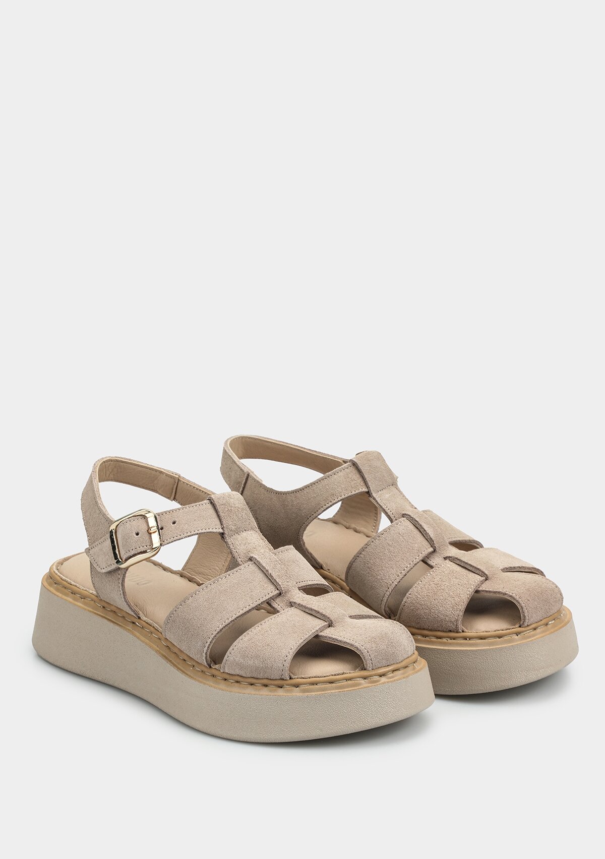 Kum Deri Kadın Düz Sandalet