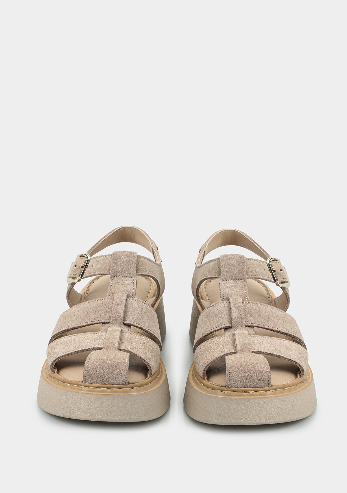 Kum Deri Kadın Düz Sandalet