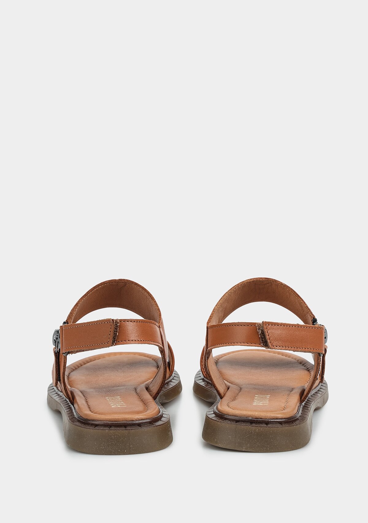 Taba Deri Kadın Düz Sandalet