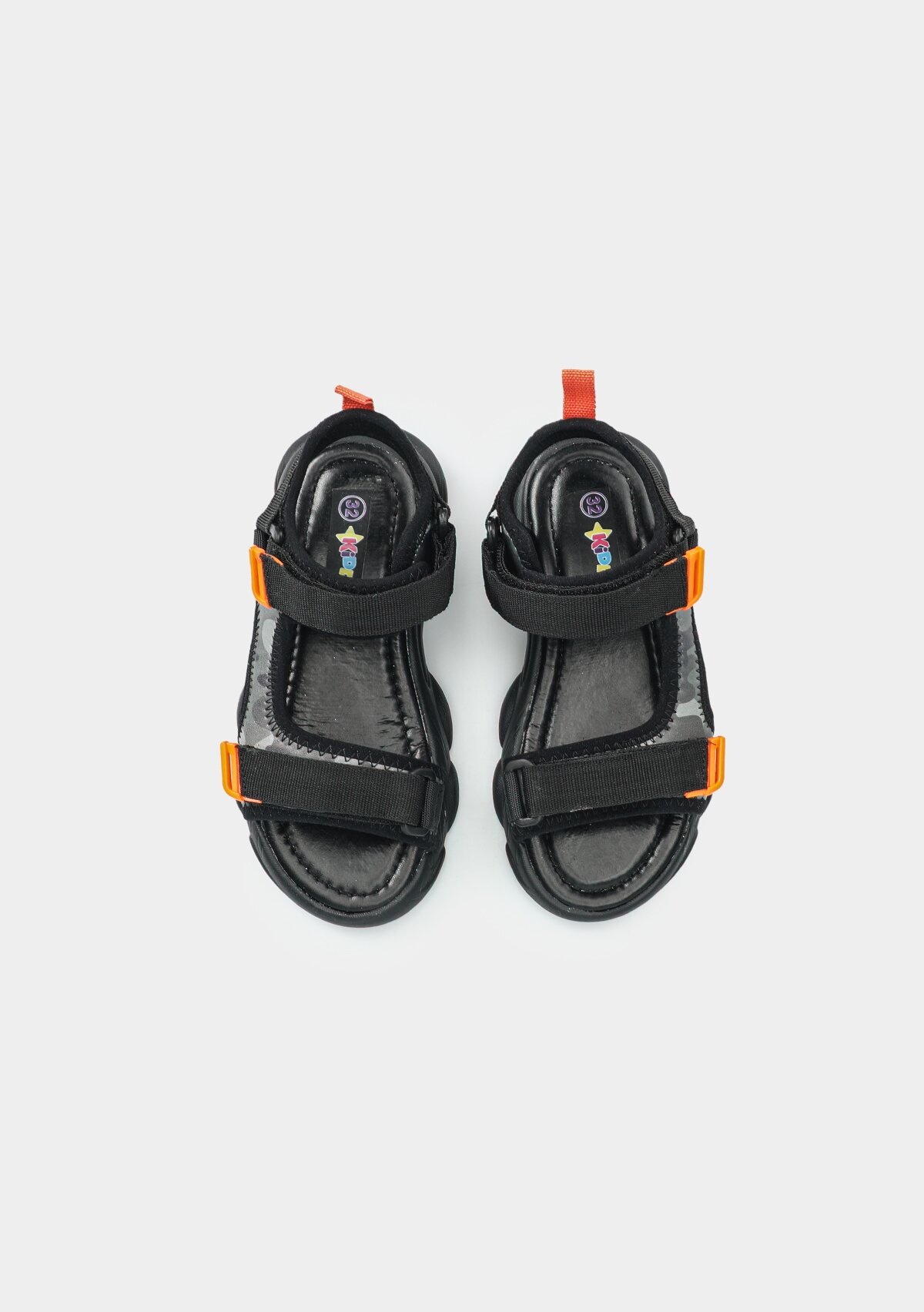 Siyah Erkek Çocuk Düz Sandalet