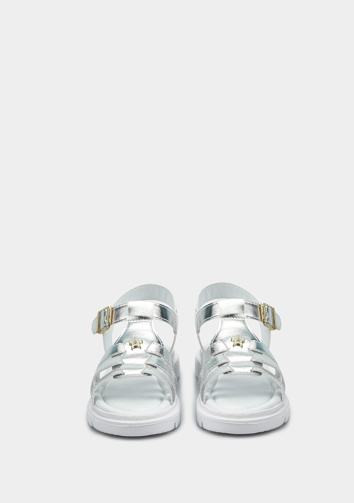 Gümüş Kız Çocuk Düz Sandalet