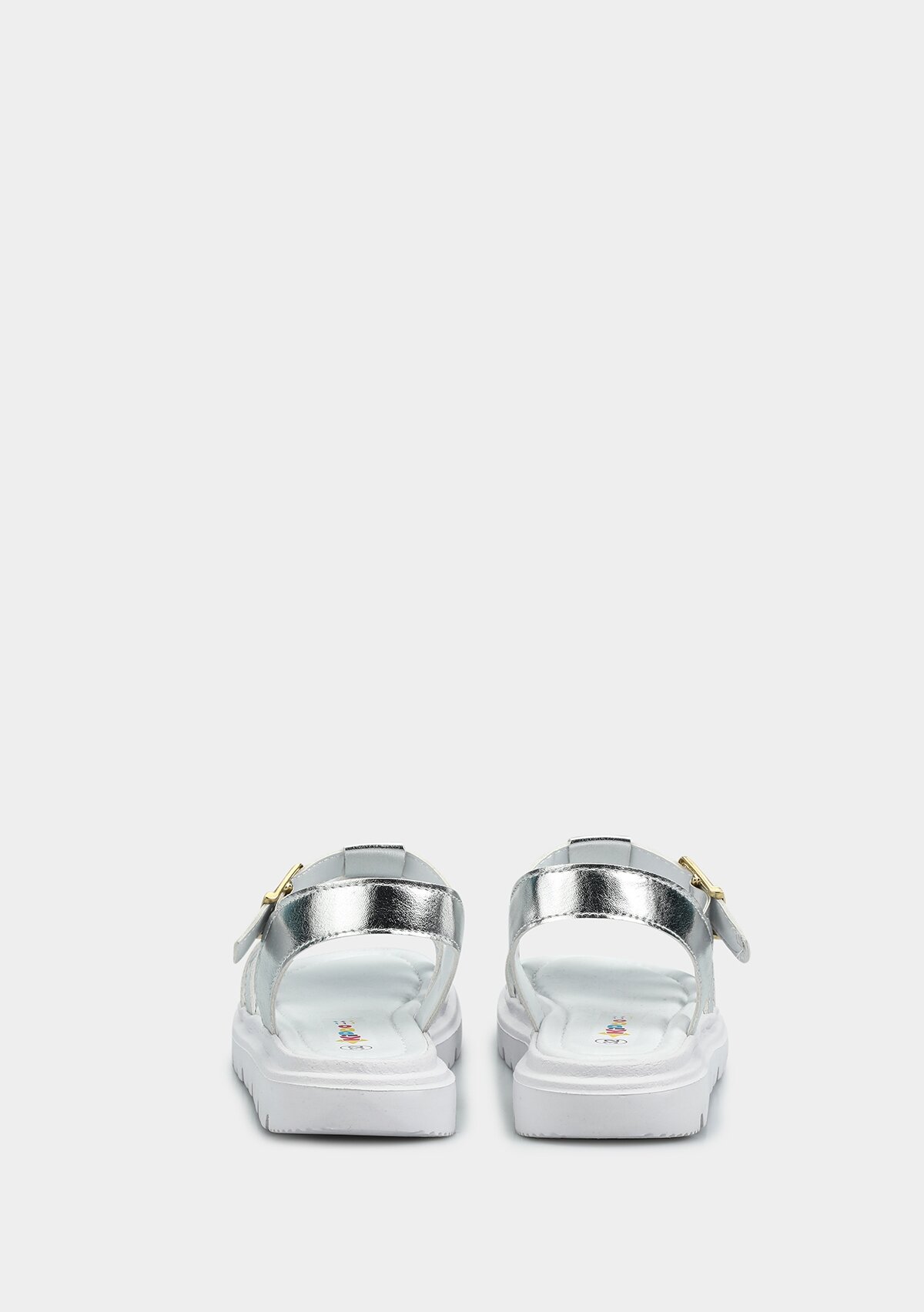 Gümüş Kız Çocuk Düz Sandalet