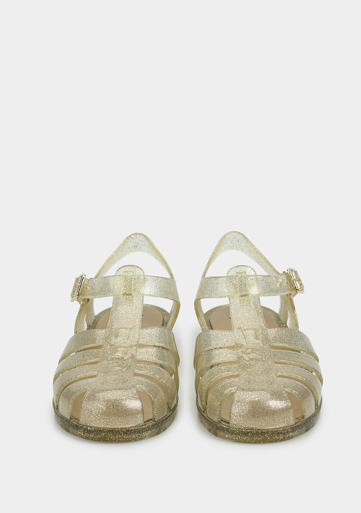 Altın Kadın Düz Sandalet