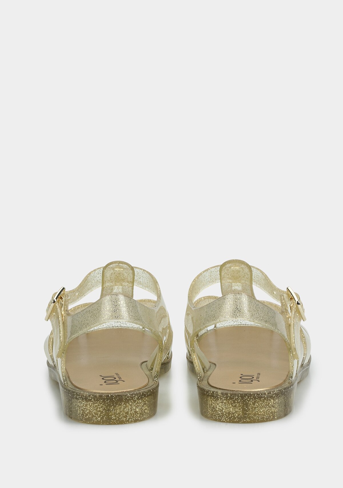 Altın Kadın Düz Sandalet