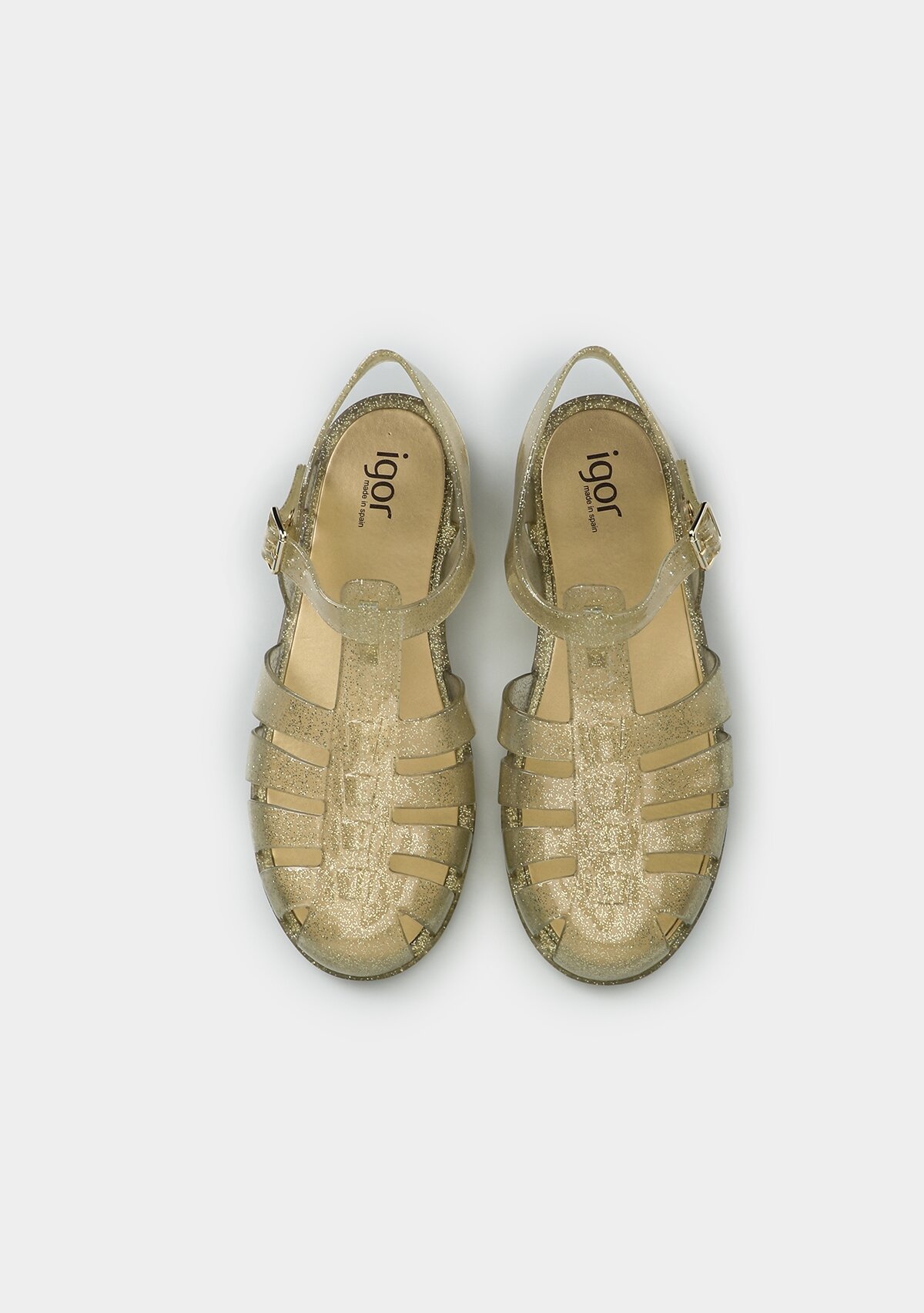 Altın Kadın Düz Sandalet