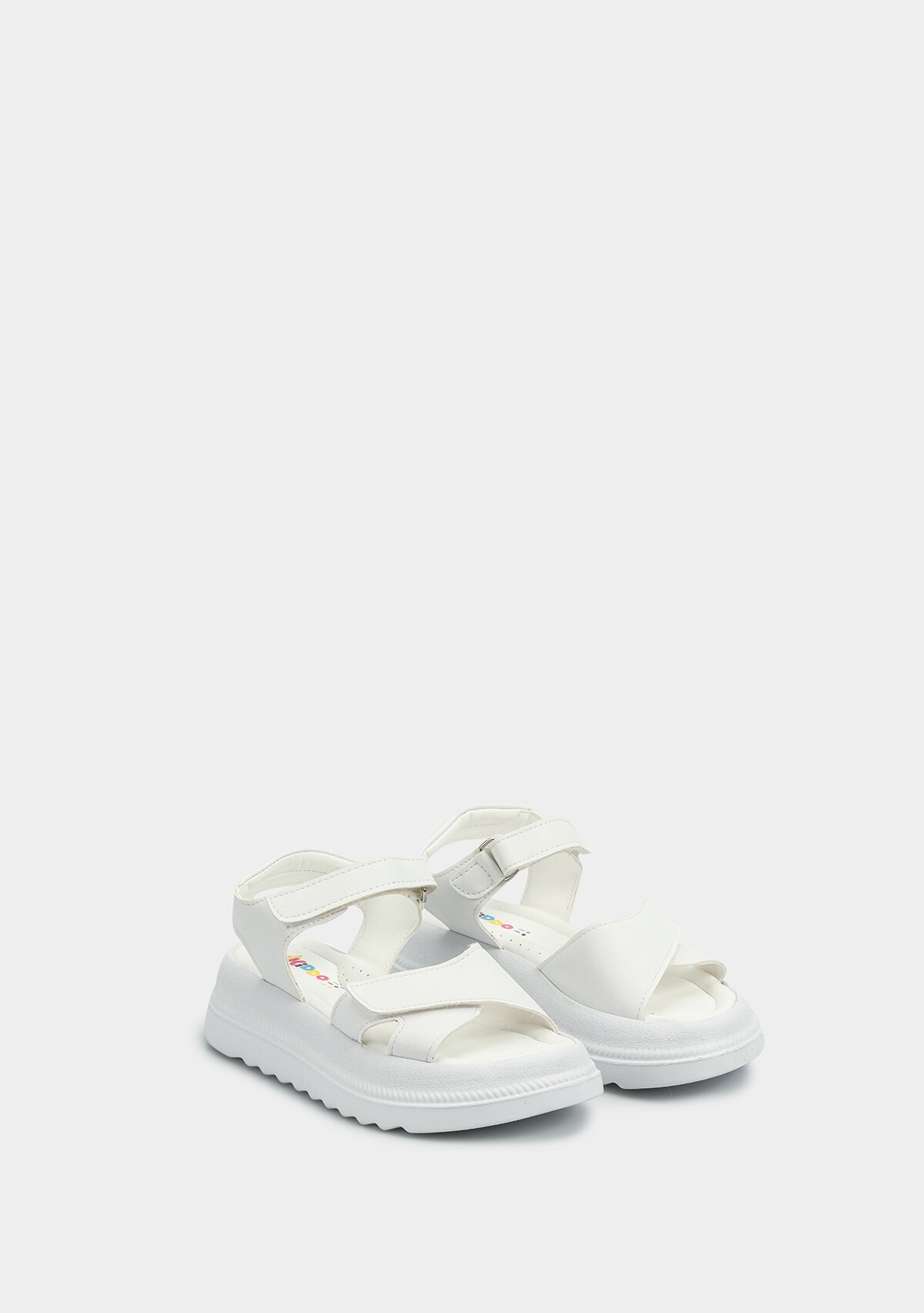 Beyaz Kız Çocuk Düz Sandalet