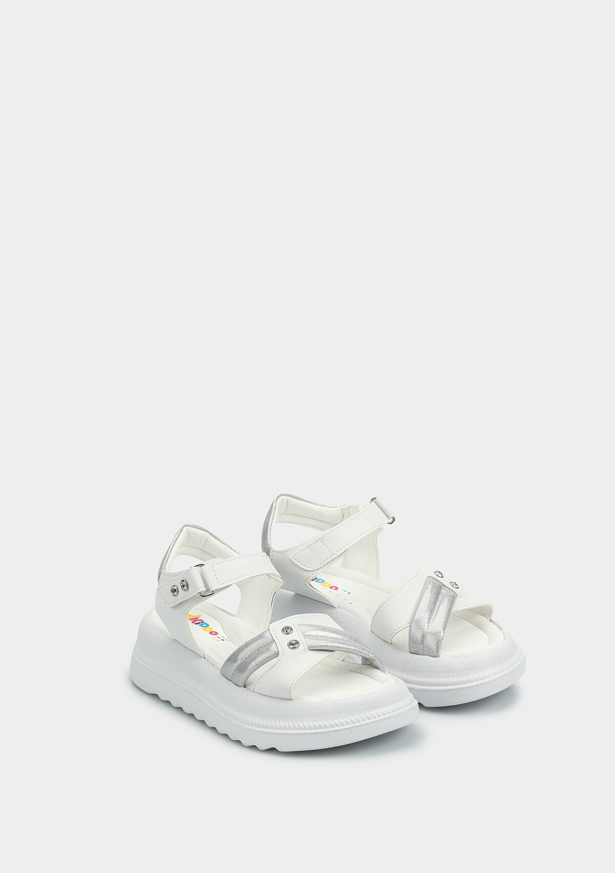 Beyaz Kız Çocuk Düz Sandalet
