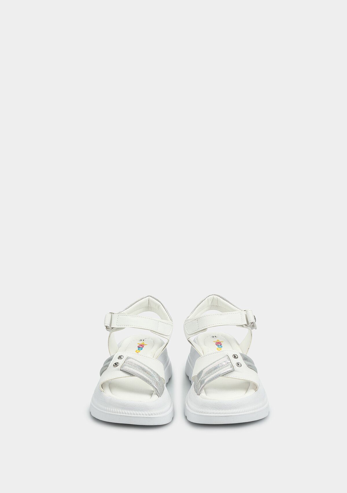 Beyaz Kız Çocuk Düz Sandalet