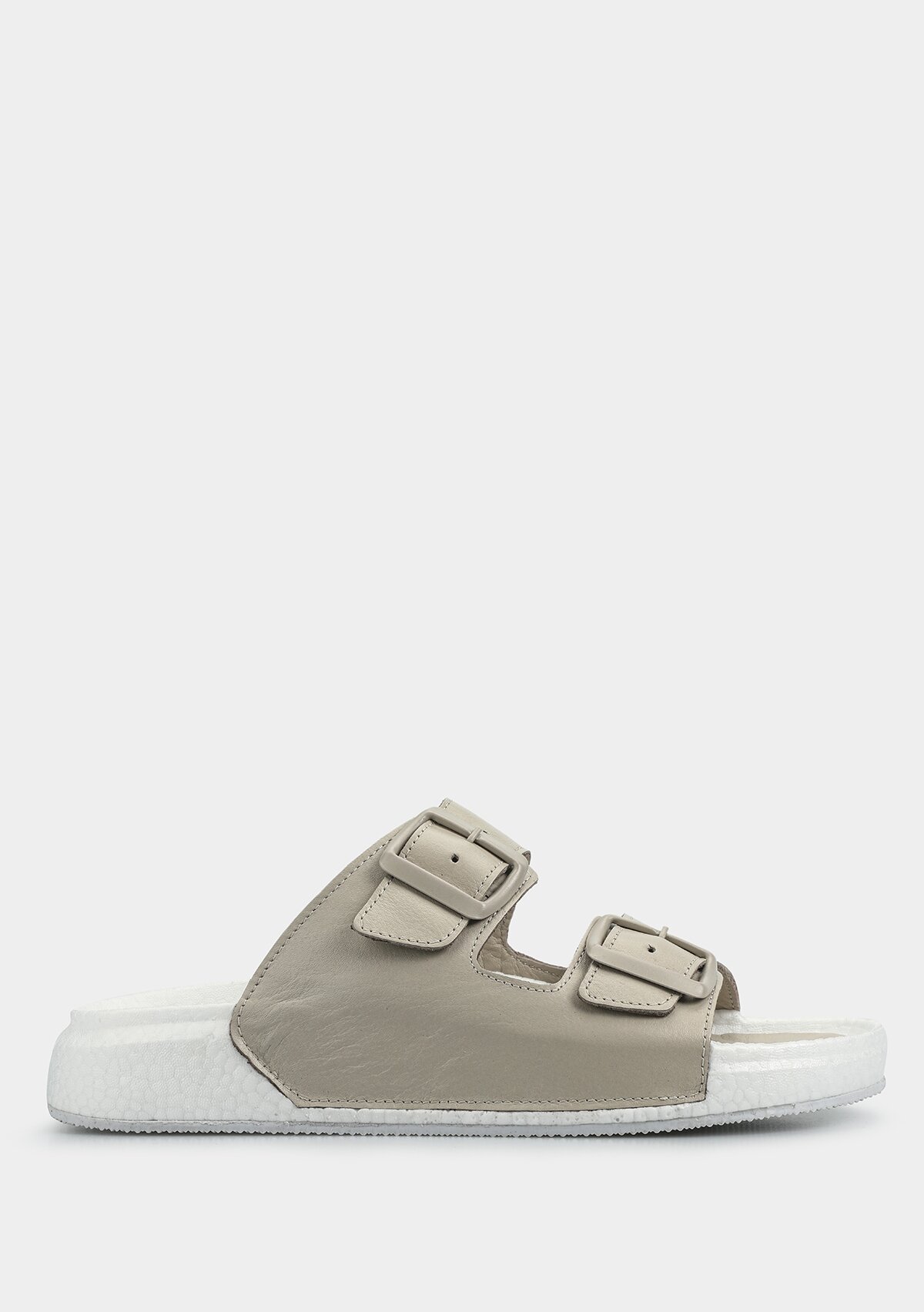 Bej Deri Kadın Konfor Terlik