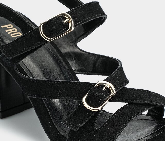 Siyah Kadın Topuklu Sandalet