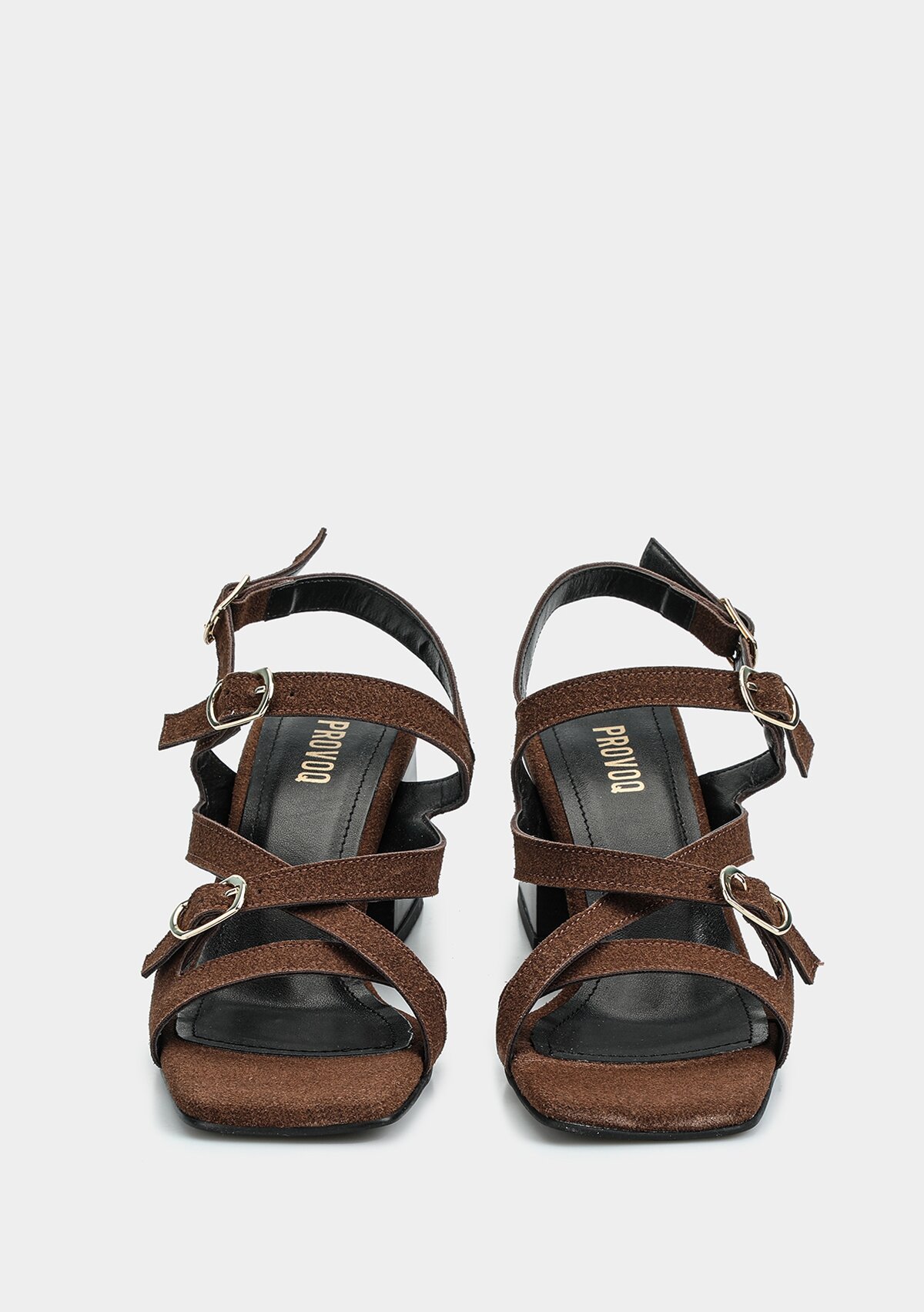 Kahve Kadın Topuklu Sandalet