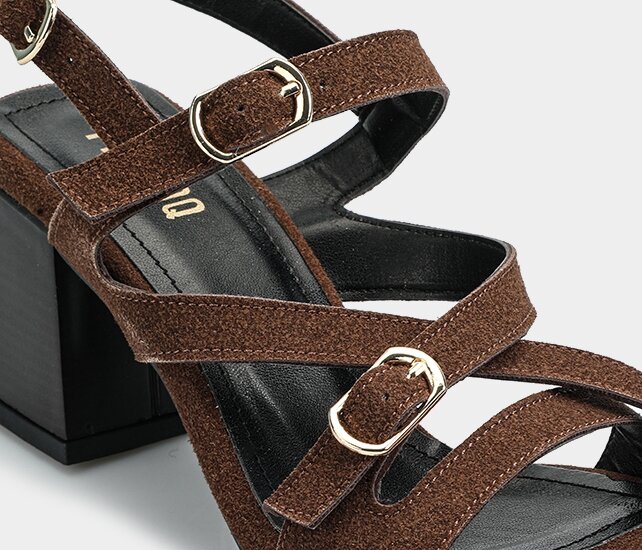 Kahve Kadın Topuklu Sandalet