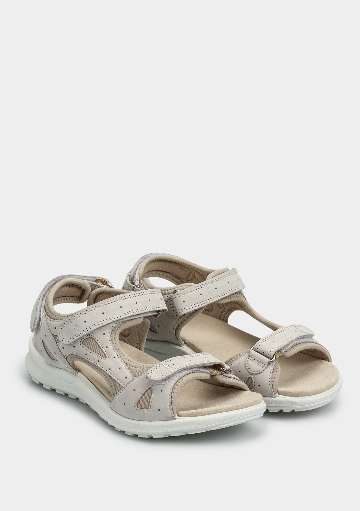 Beyaz Deri Kadın Düz Sandalet