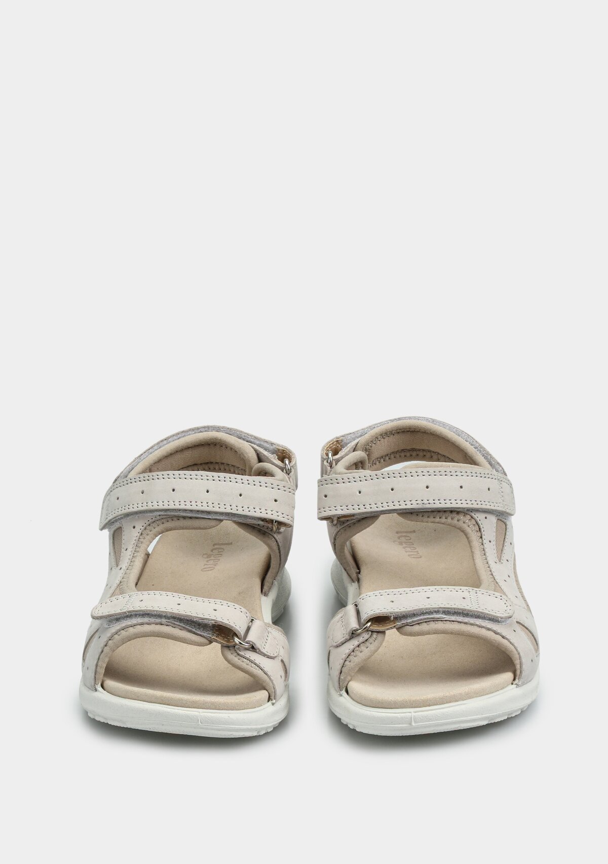 Beyaz Deri Kadın Düz Sandalet