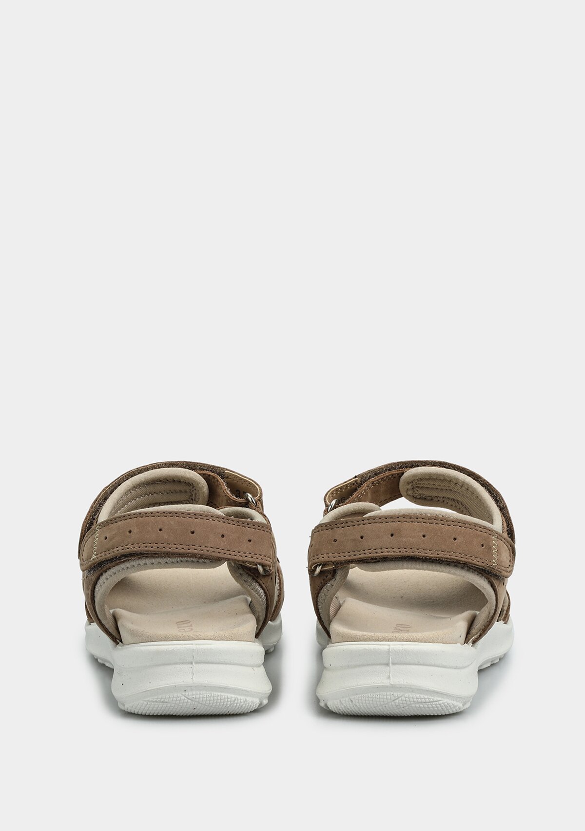 Bej Deri Kadın Düz Sandalet