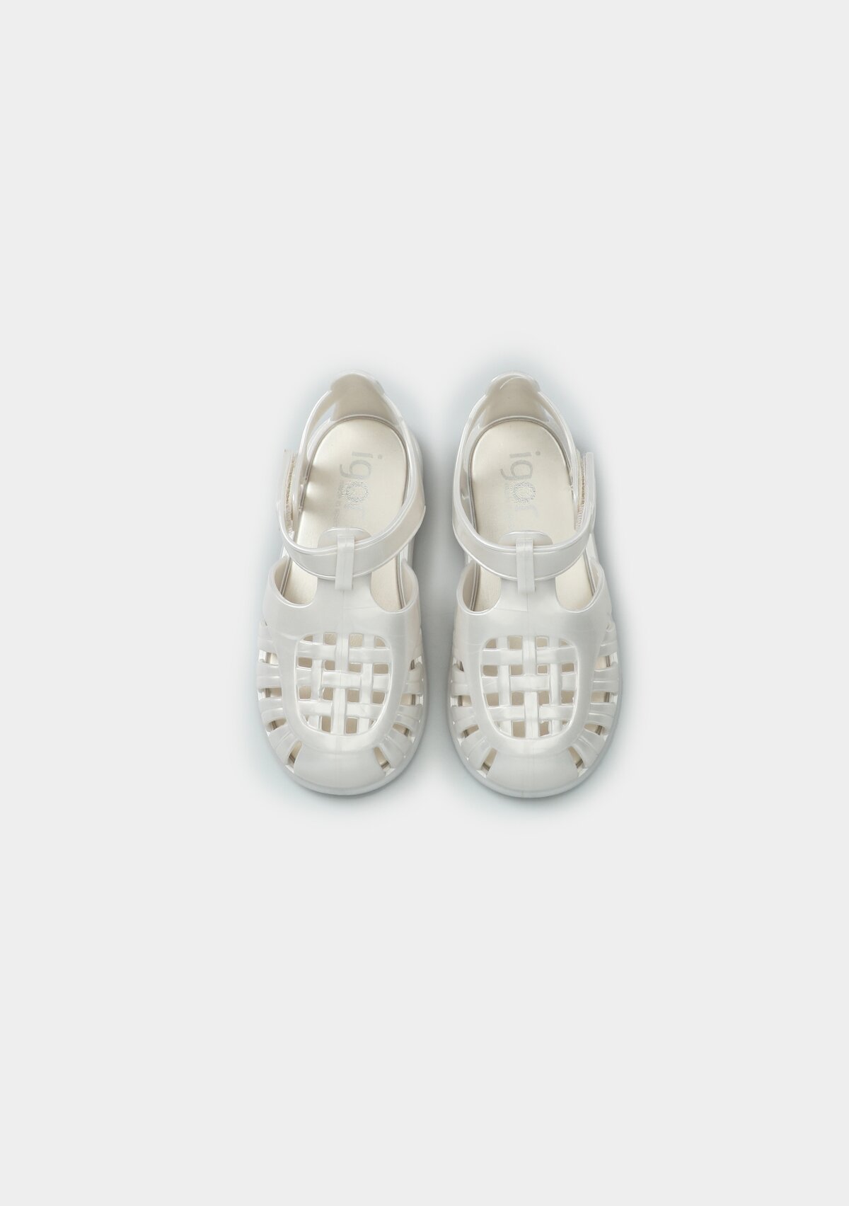 Ekru Kız Çocuk Düz Sandalet