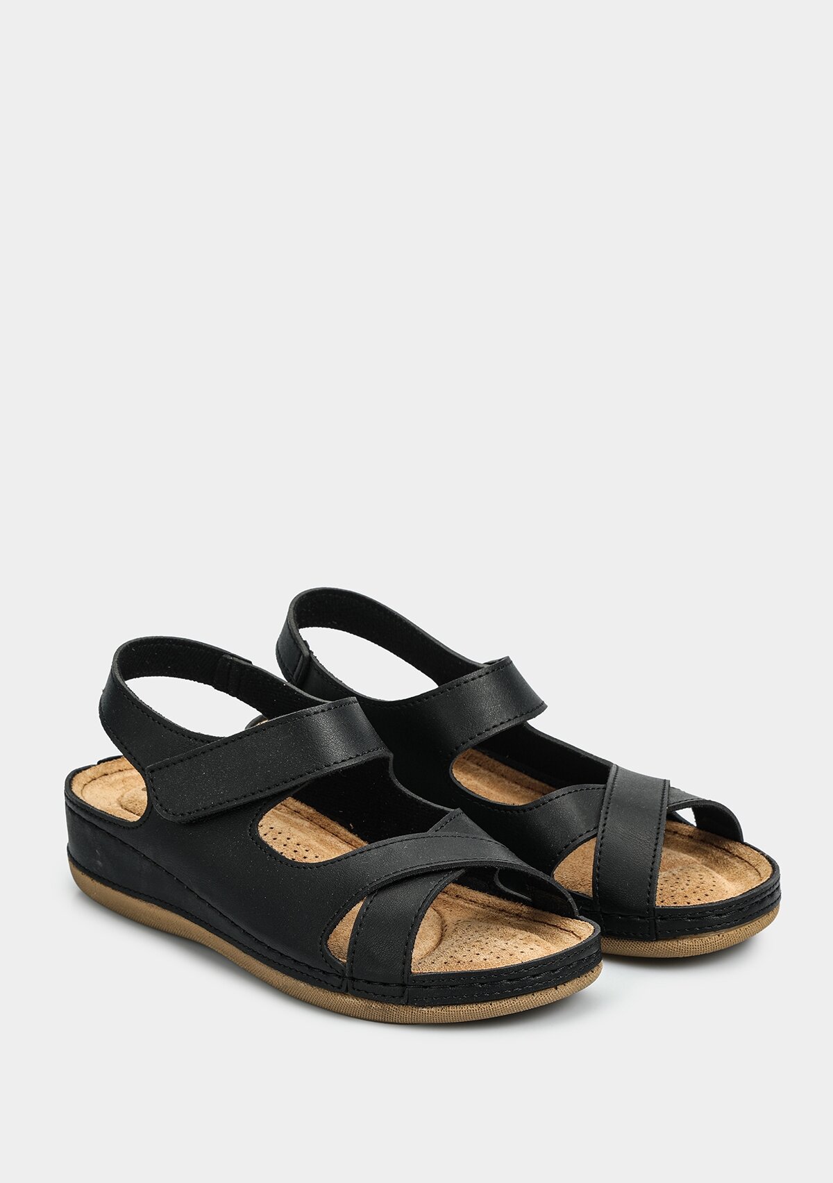 Siyah Kadın Düz Sandalet