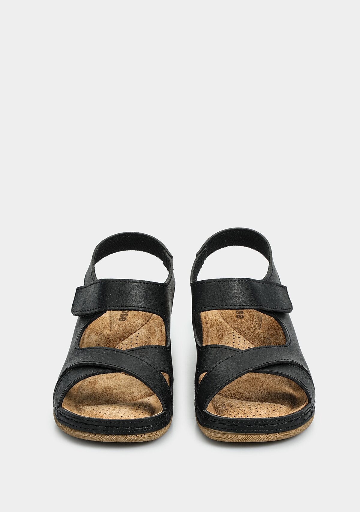 Siyah Kadın Düz Sandalet