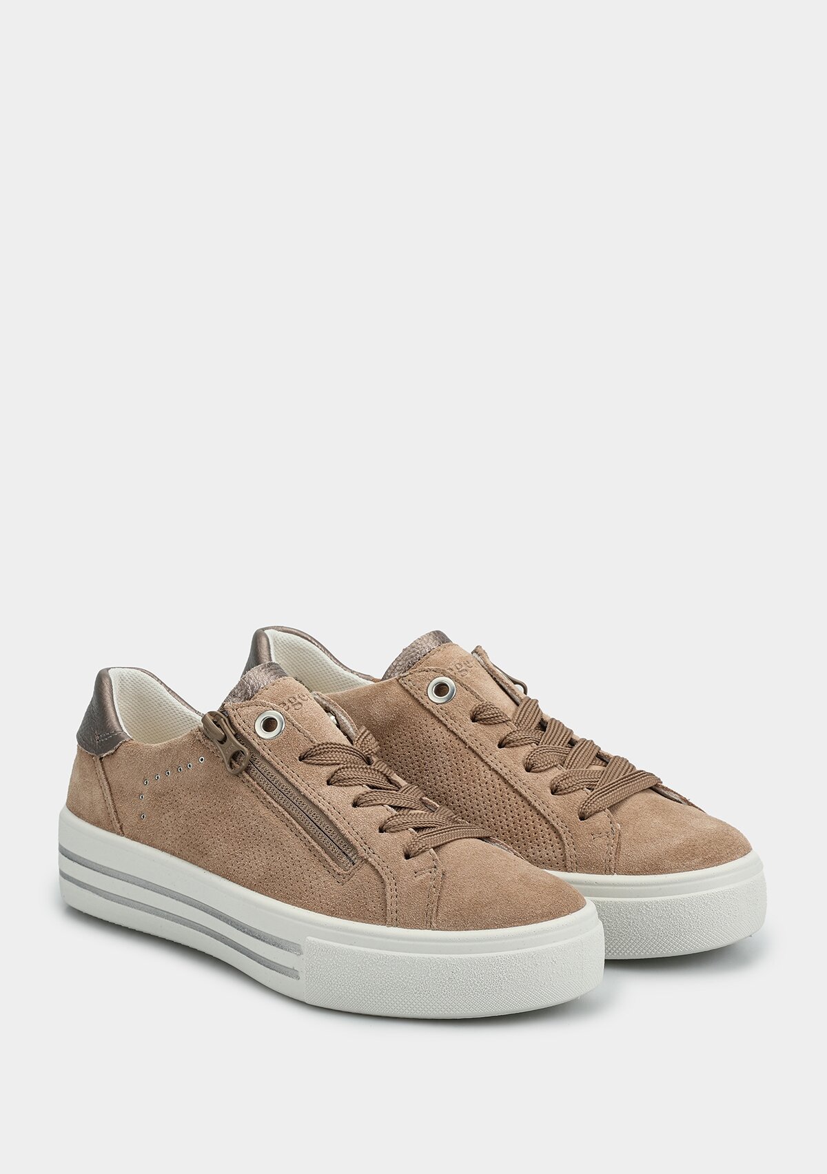 Bej Deri Kadın Sneaker