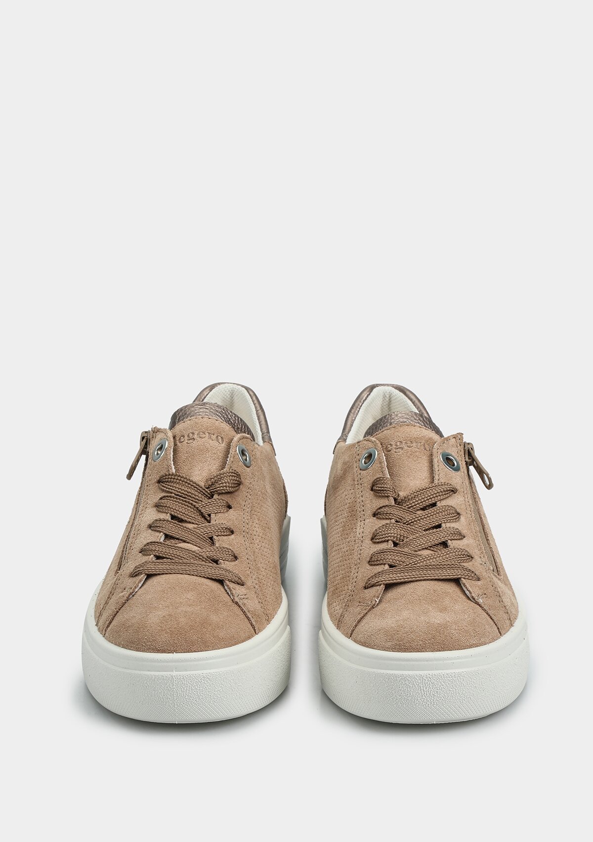 Bej Deri Kadın Sneaker