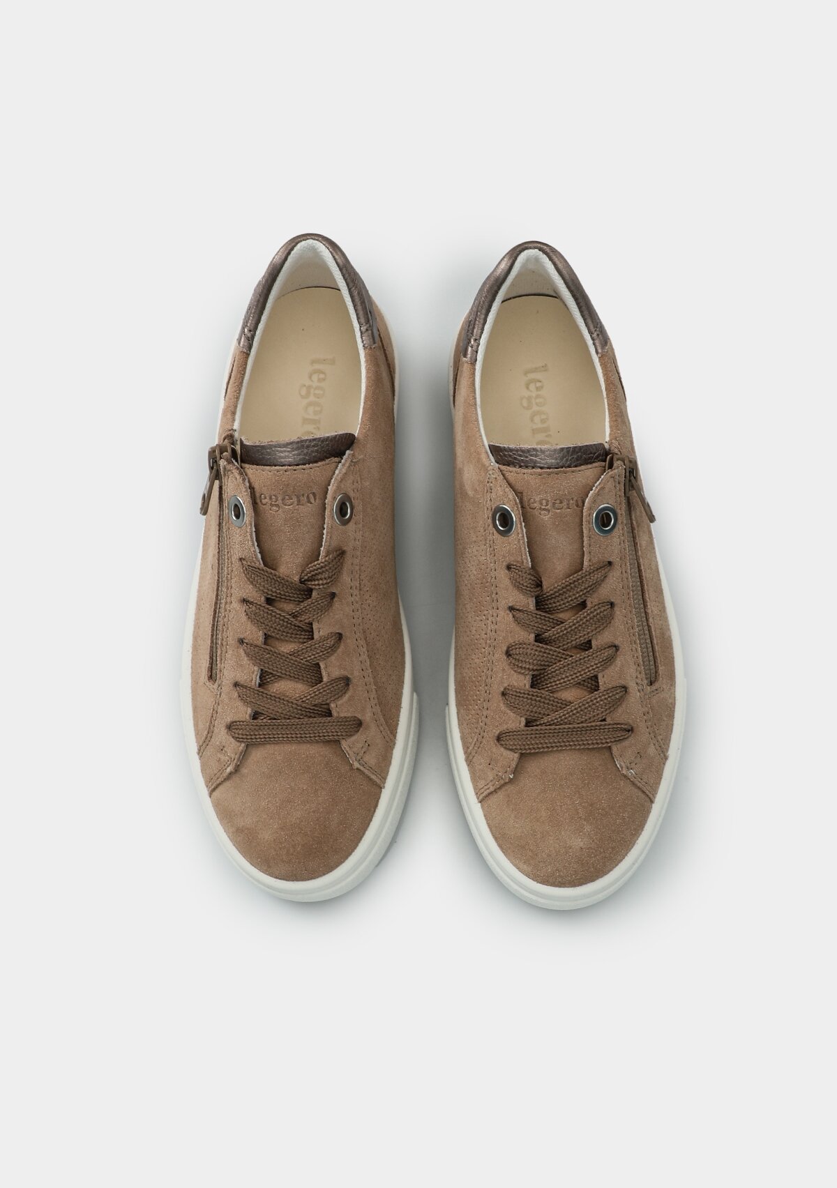Bej Deri Kadın Sneaker