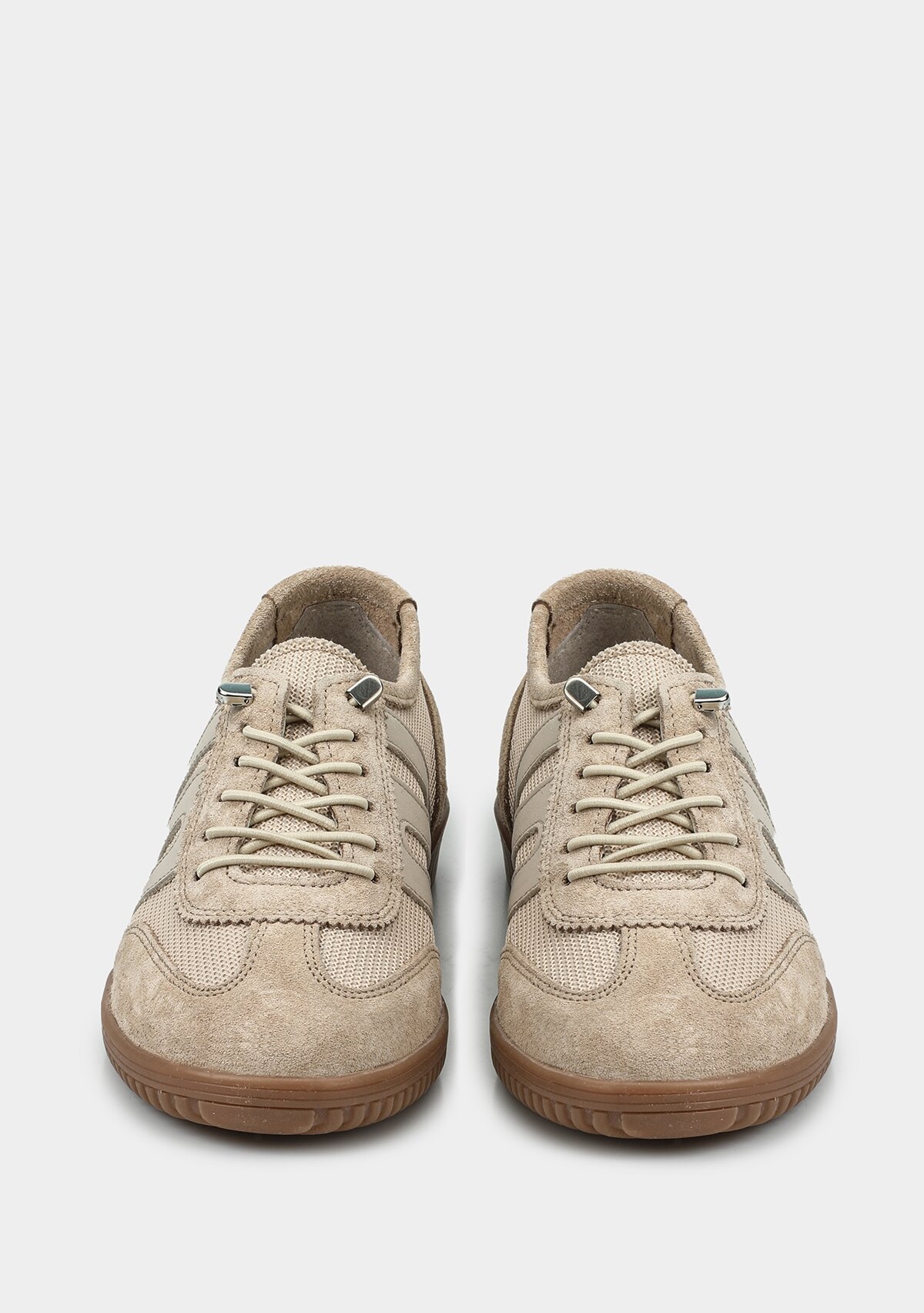 Bej Deri Kadın Sneaker