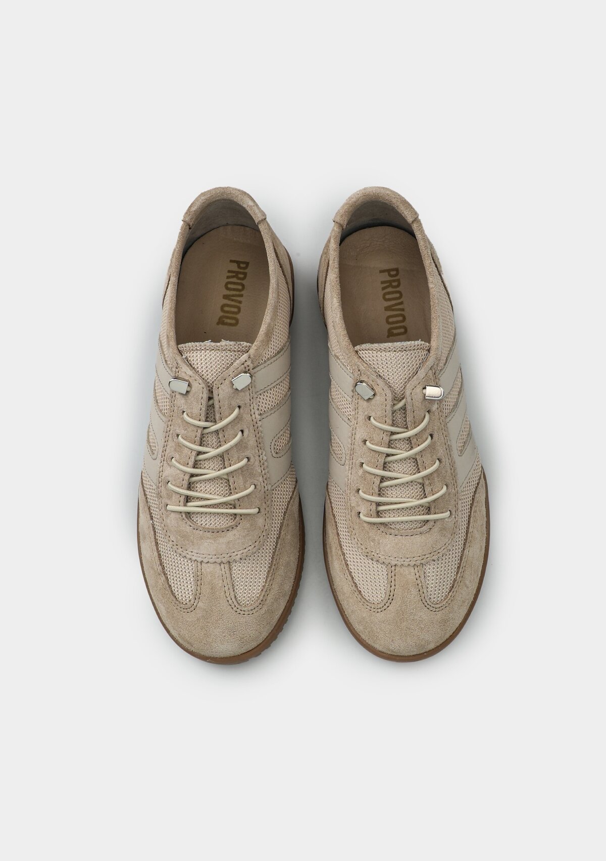 Bej Deri Kadın Sneaker