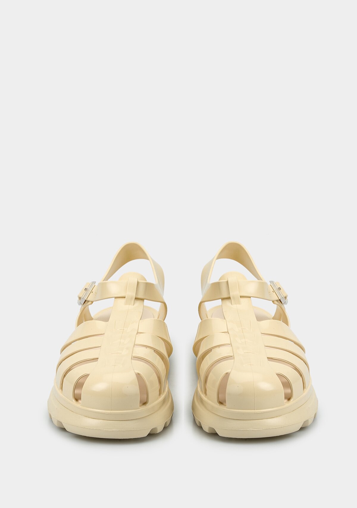 Ekru Kadın Düz Sandalet