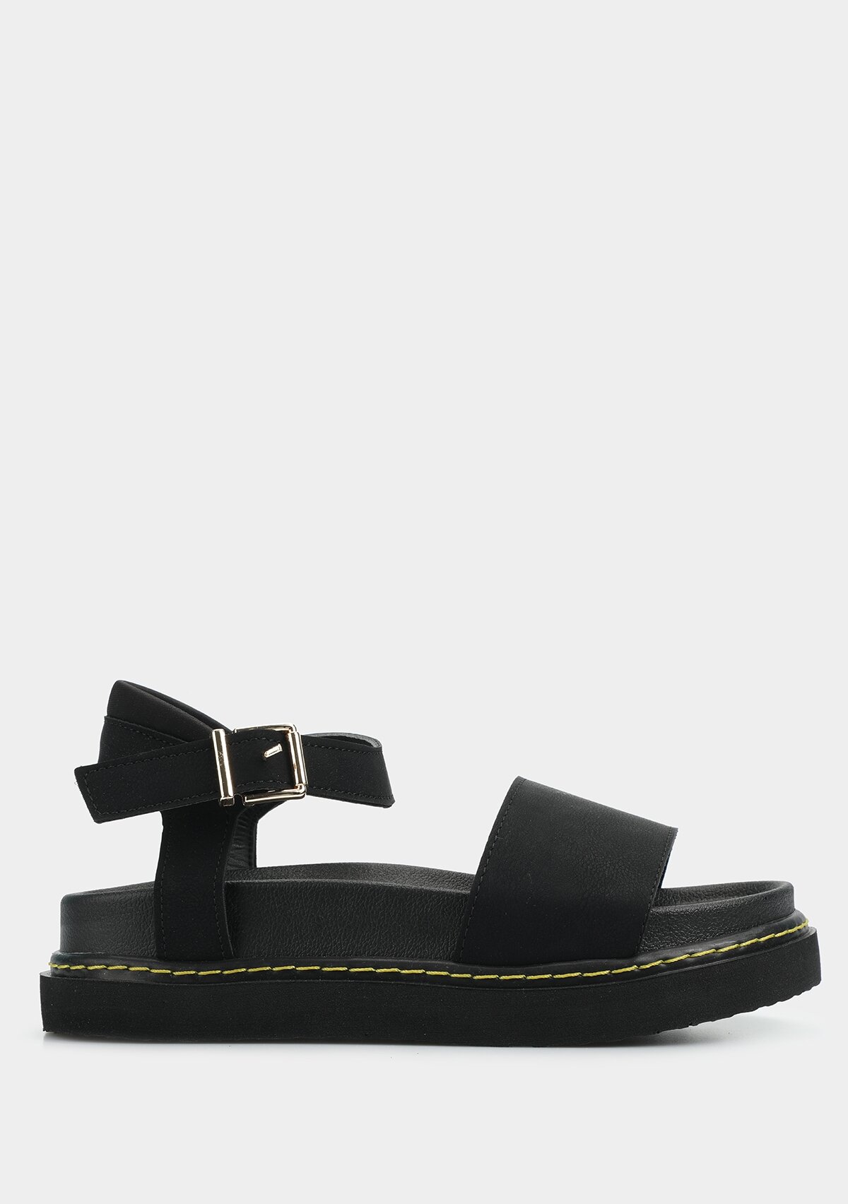 Siyah Kadın Düz Sandalet