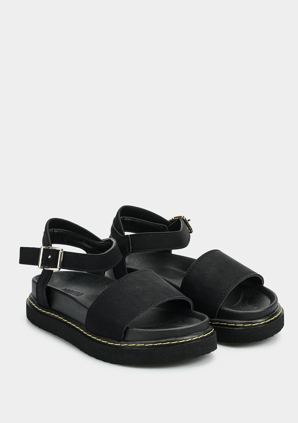 Siyah Kadın Düz Sandalet