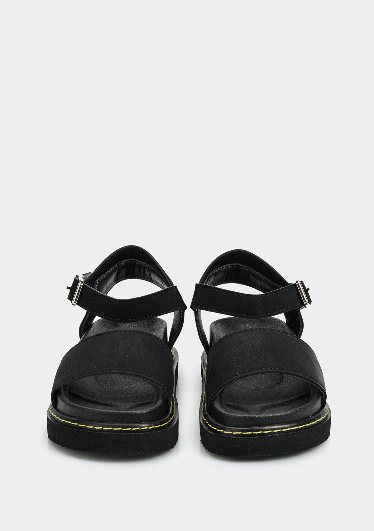 Siyah Kadın Düz Sandalet