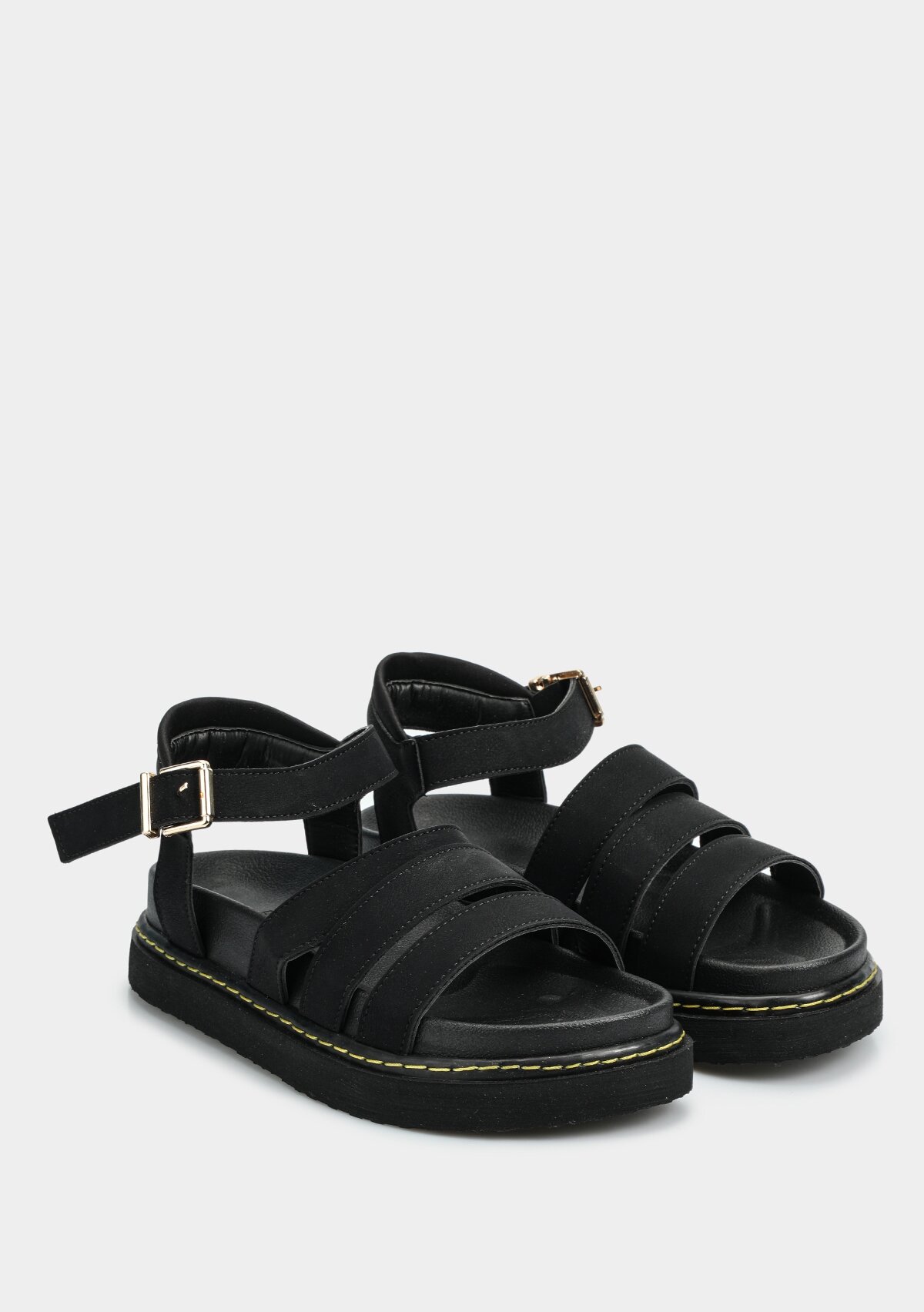 Siyah Kadın Düz Sandalet