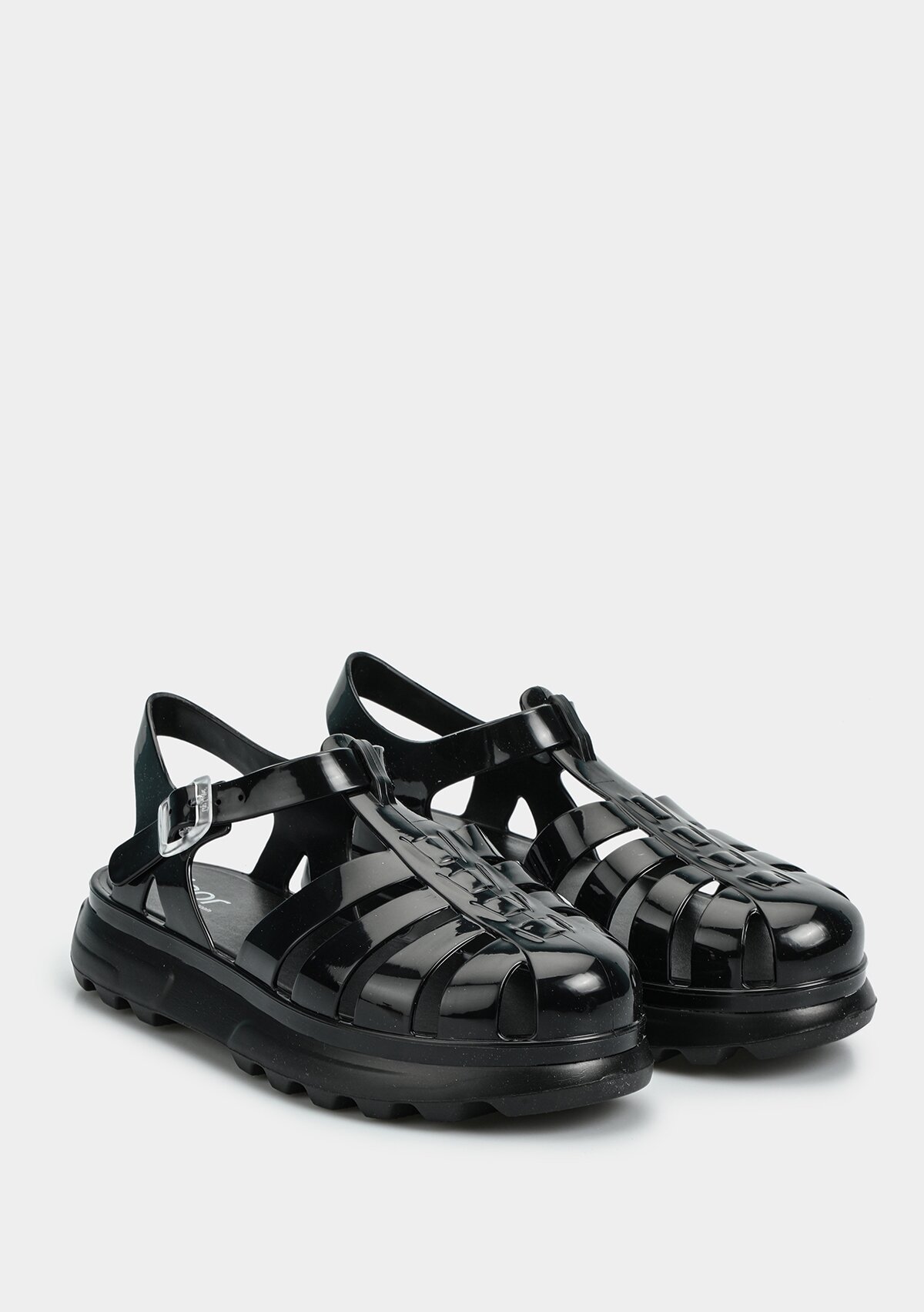 Siyah Kadın Düz Sandalet