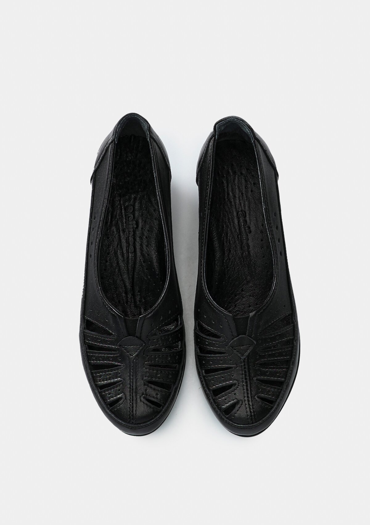 Siyah Deri Kadın Ayakkabı