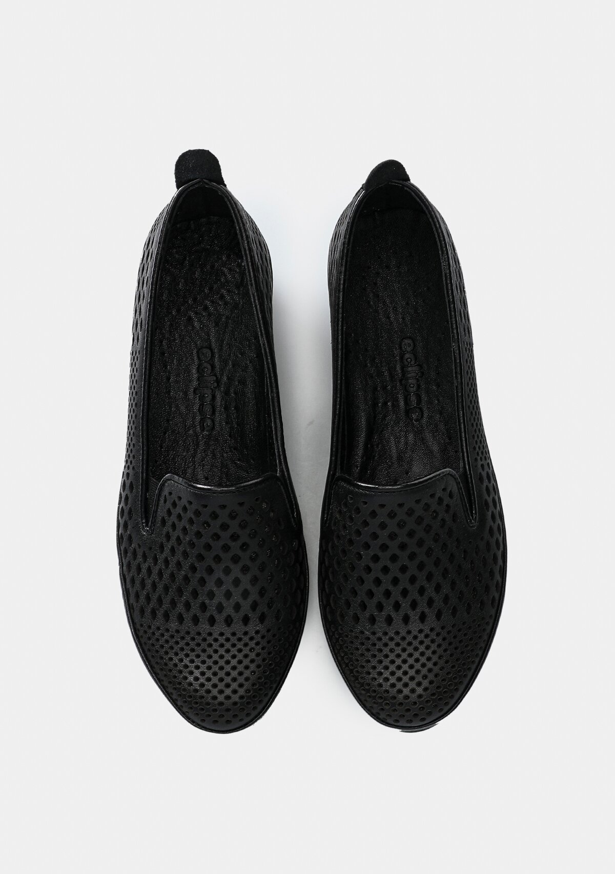 Siyah Deri Kadın Ayakkabı