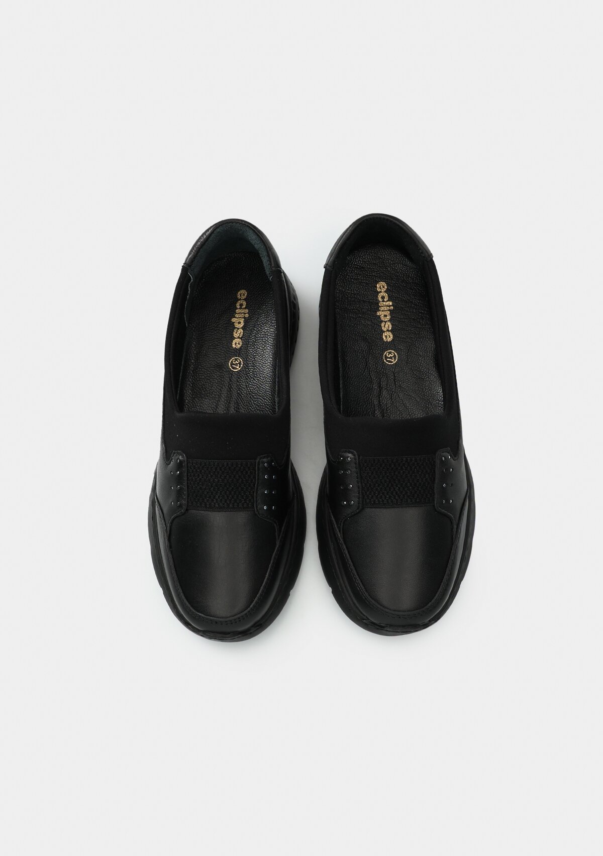 Siyah Deri Kadın Ayakkabı