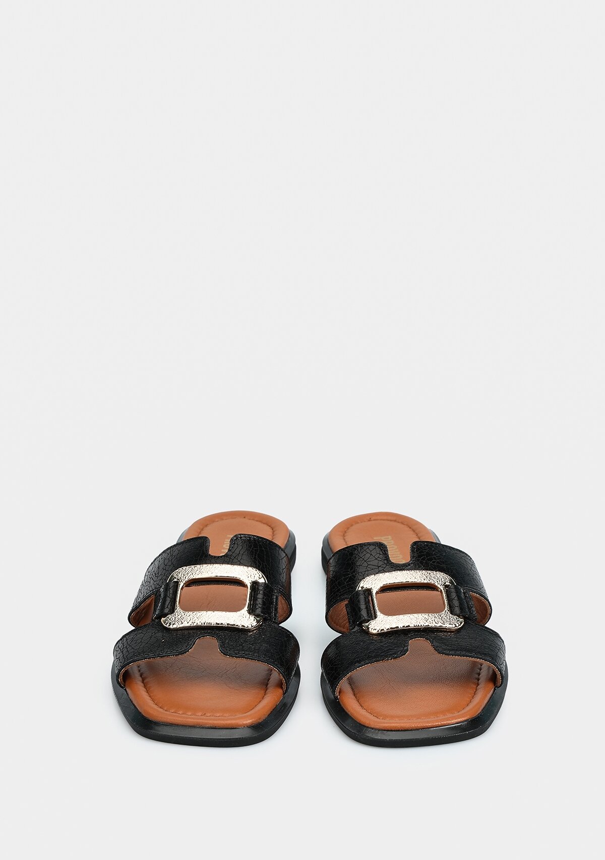 Siyah Deri Kadın Terlik