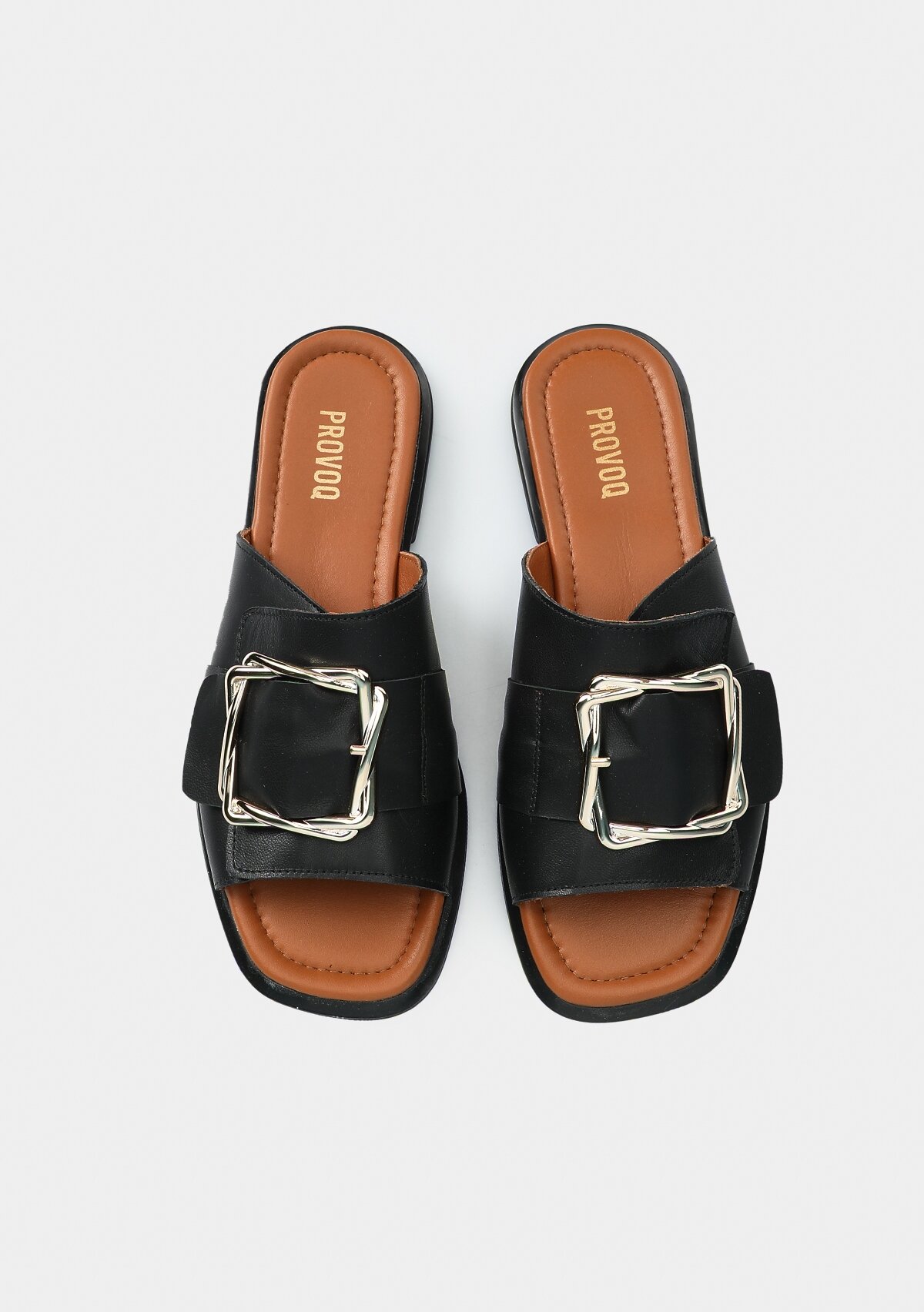 Siyah Deri Kadın Terlik