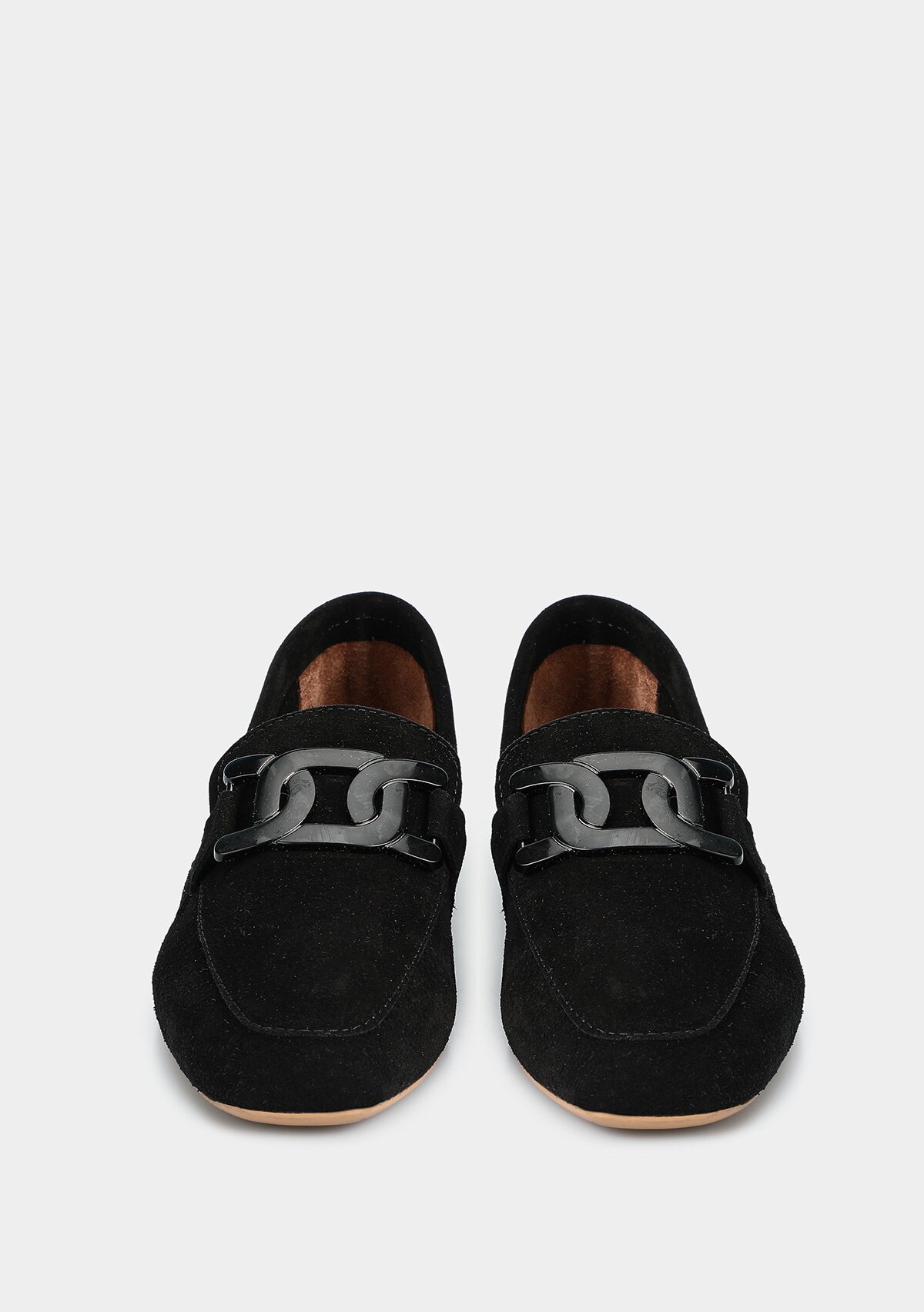 Siyah Deri Kadın Ayakkabı