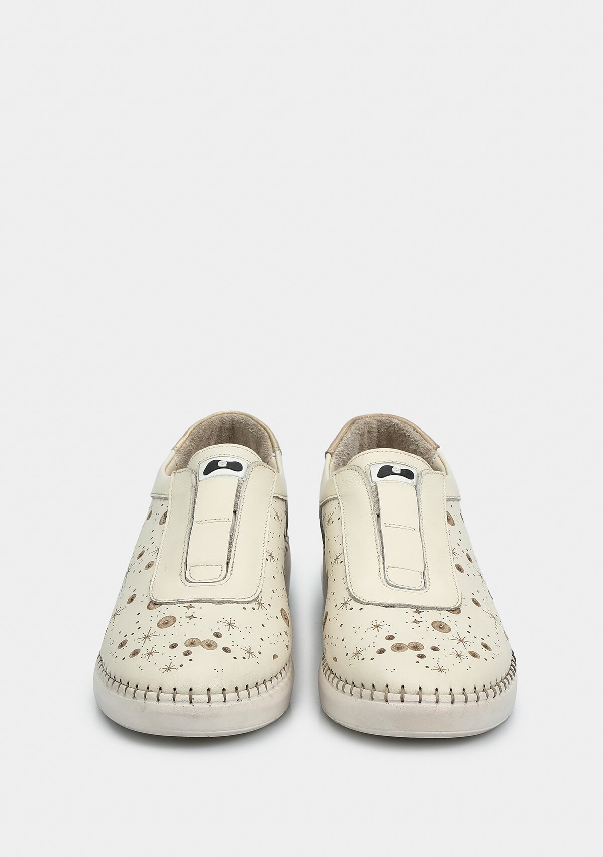 Bej Deri Kadın Ayakkabı