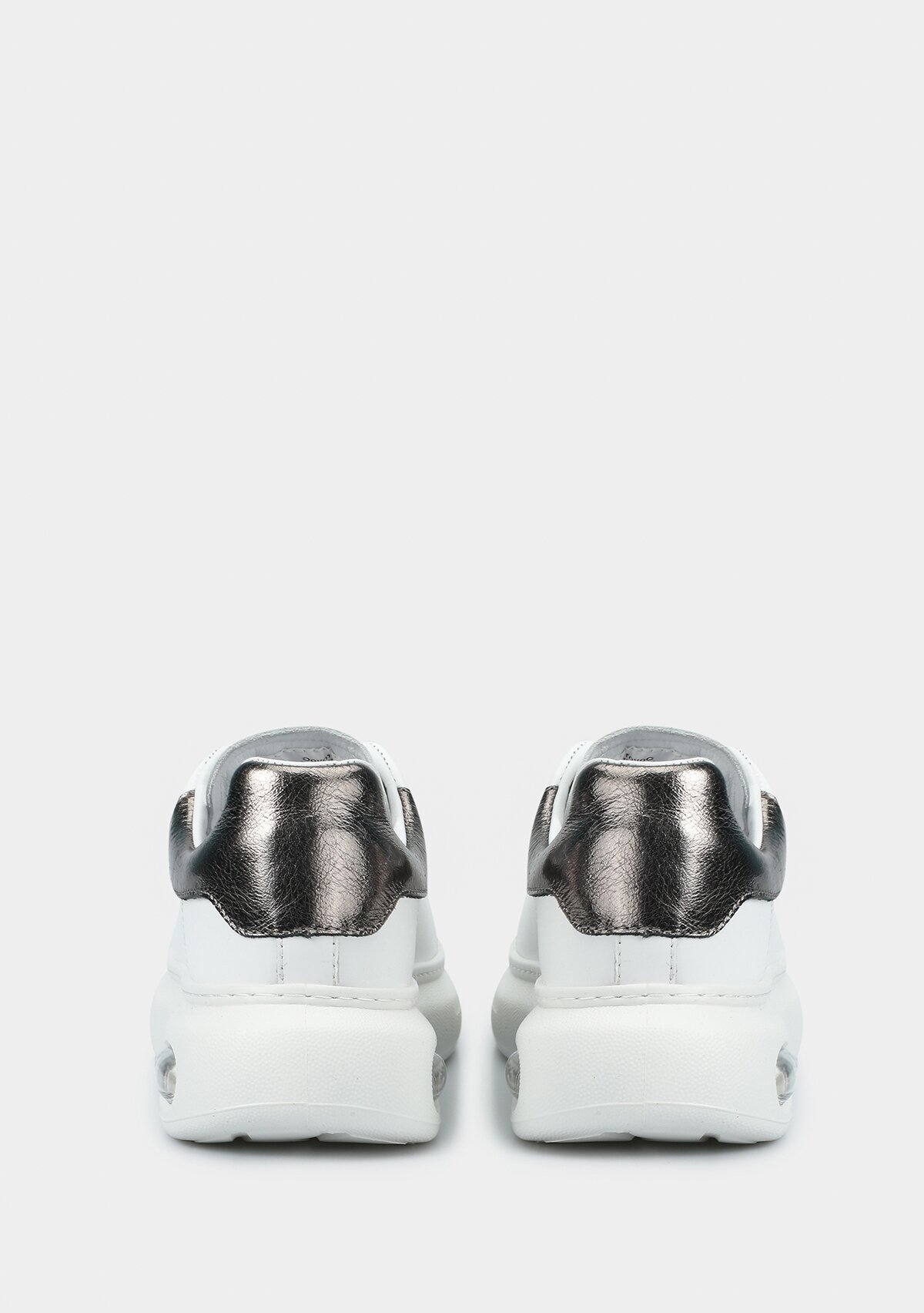 Platin Deri Kadın Sneaker