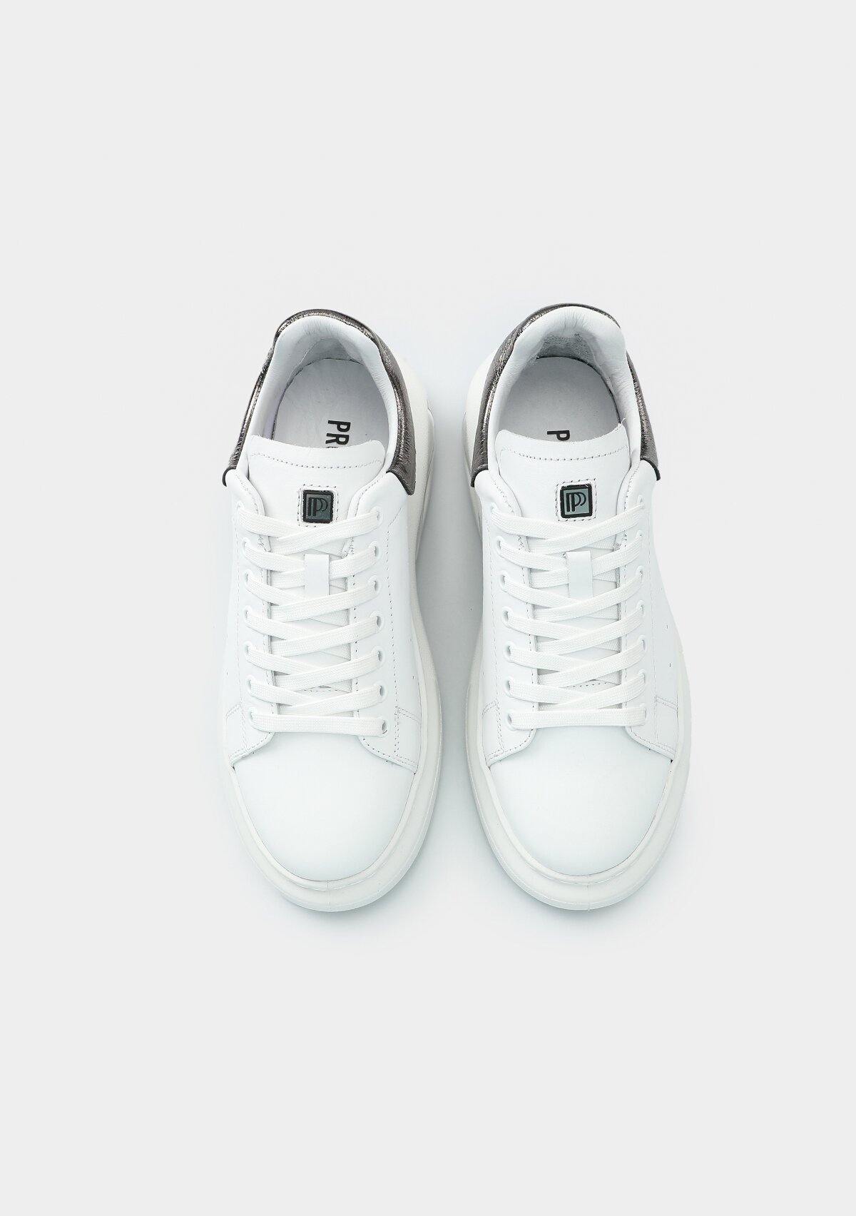 Platin Deri Kadın Sneaker