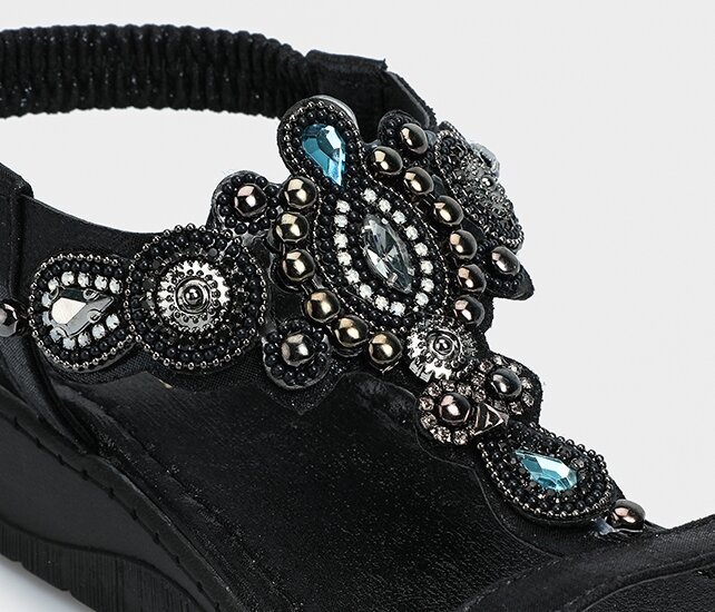 Siyah Kadın Düz Sandalet