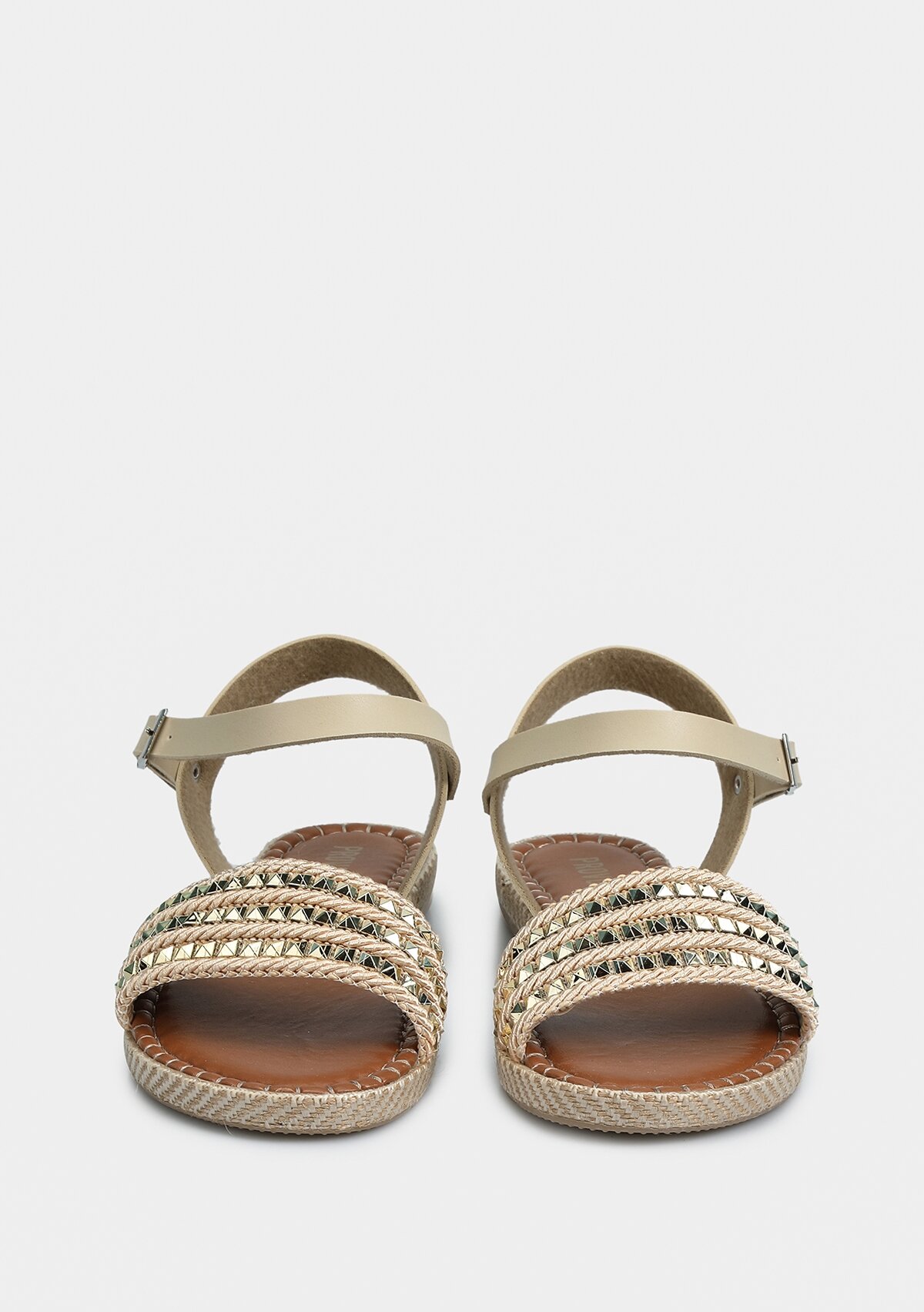 Bej Kadın Düz Sandalet