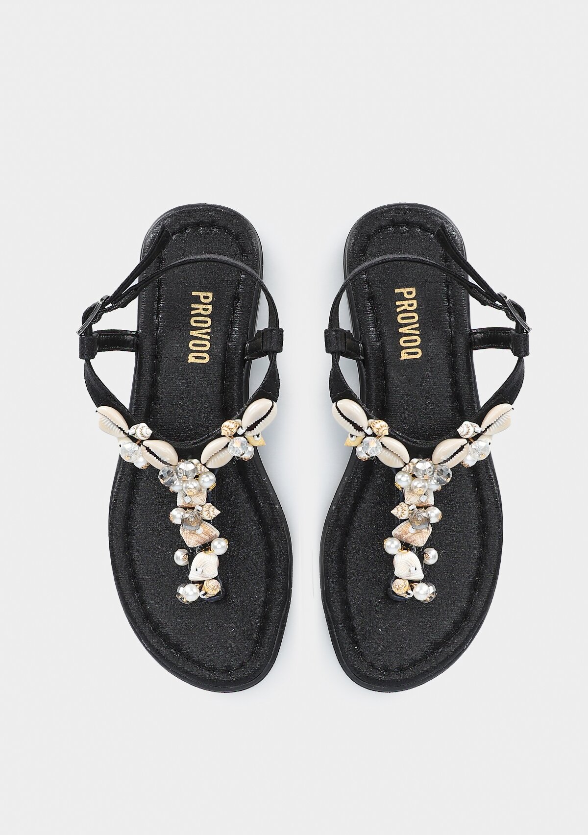 Siyah Kadın Düz Sandalet