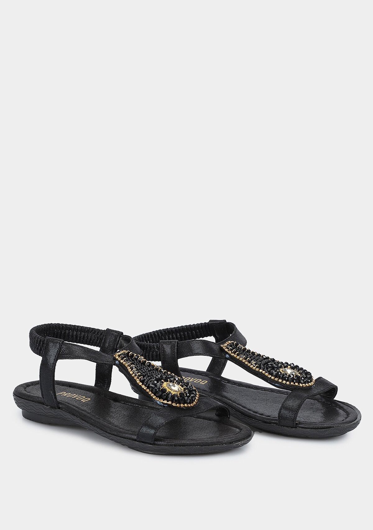 Siyah Kadın Düz Sandalet