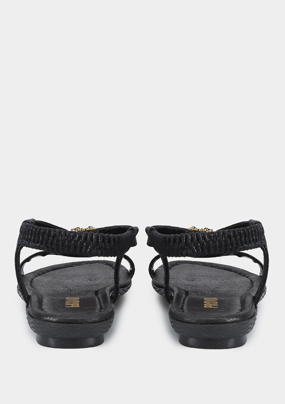 Siyah Kadın Düz Sandalet